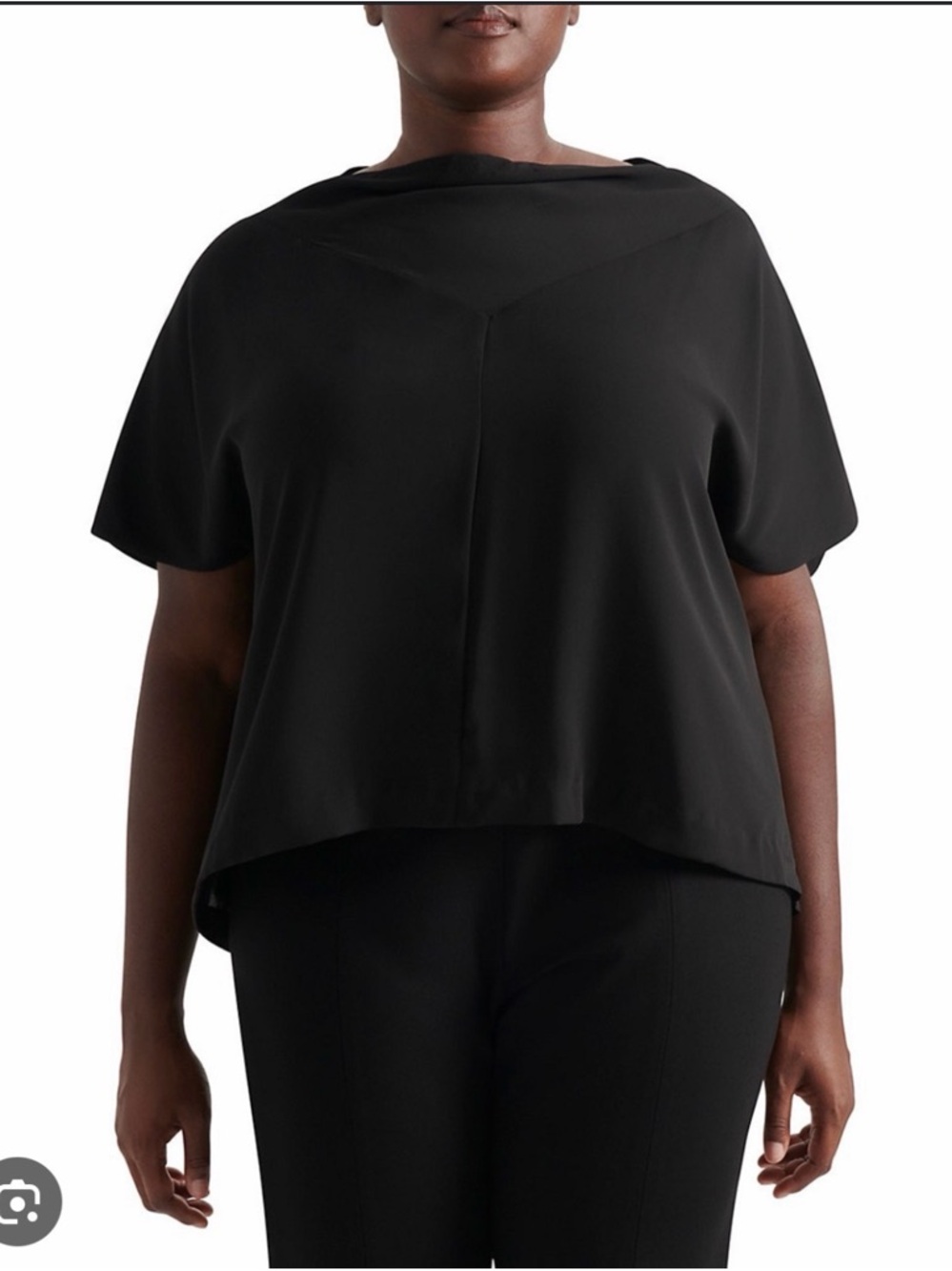 Pari Passu Maura Top Blouse D22 Black Plus Size 22 NWT Career